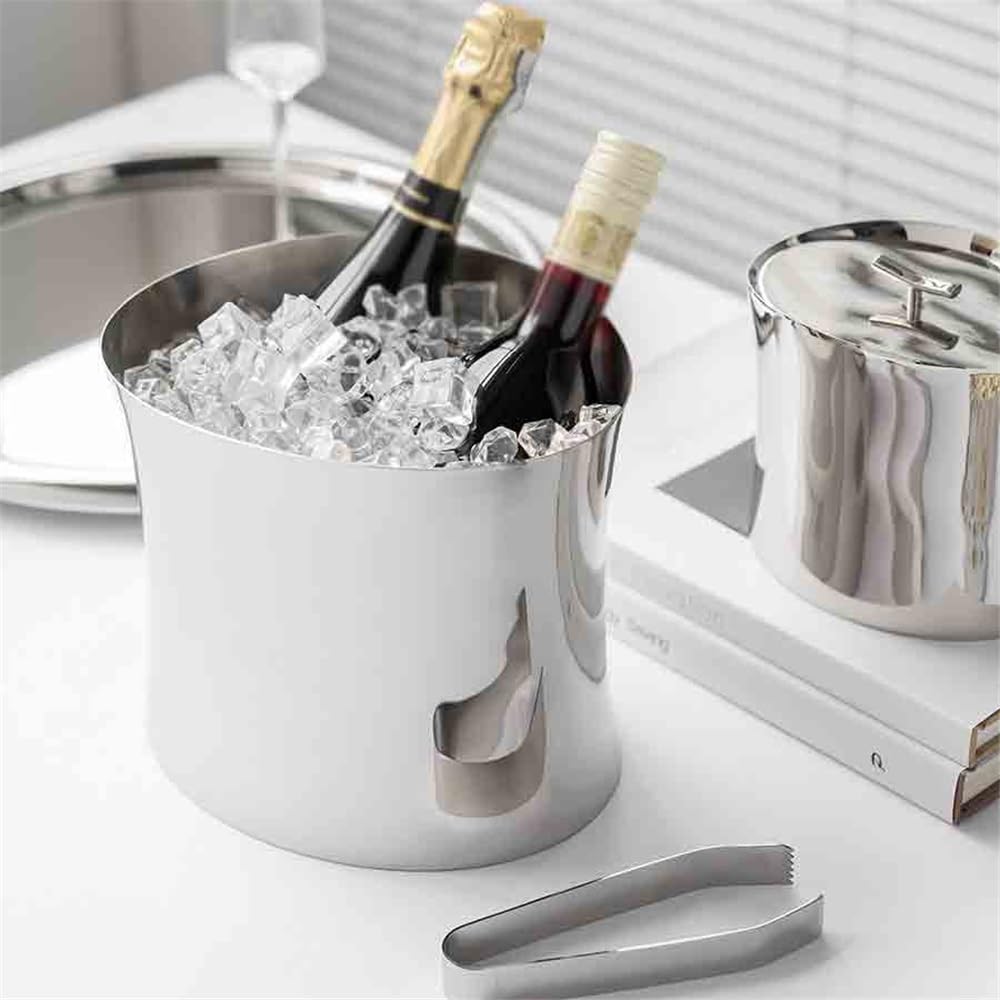 Cubo de Hielo Inicio Vino Champán Cerveza Tinto Enfriamiento Cubo de Hielo Adornos Lujo Ligeros Acero Inoxidable Cubo de Hielo frío para Barra