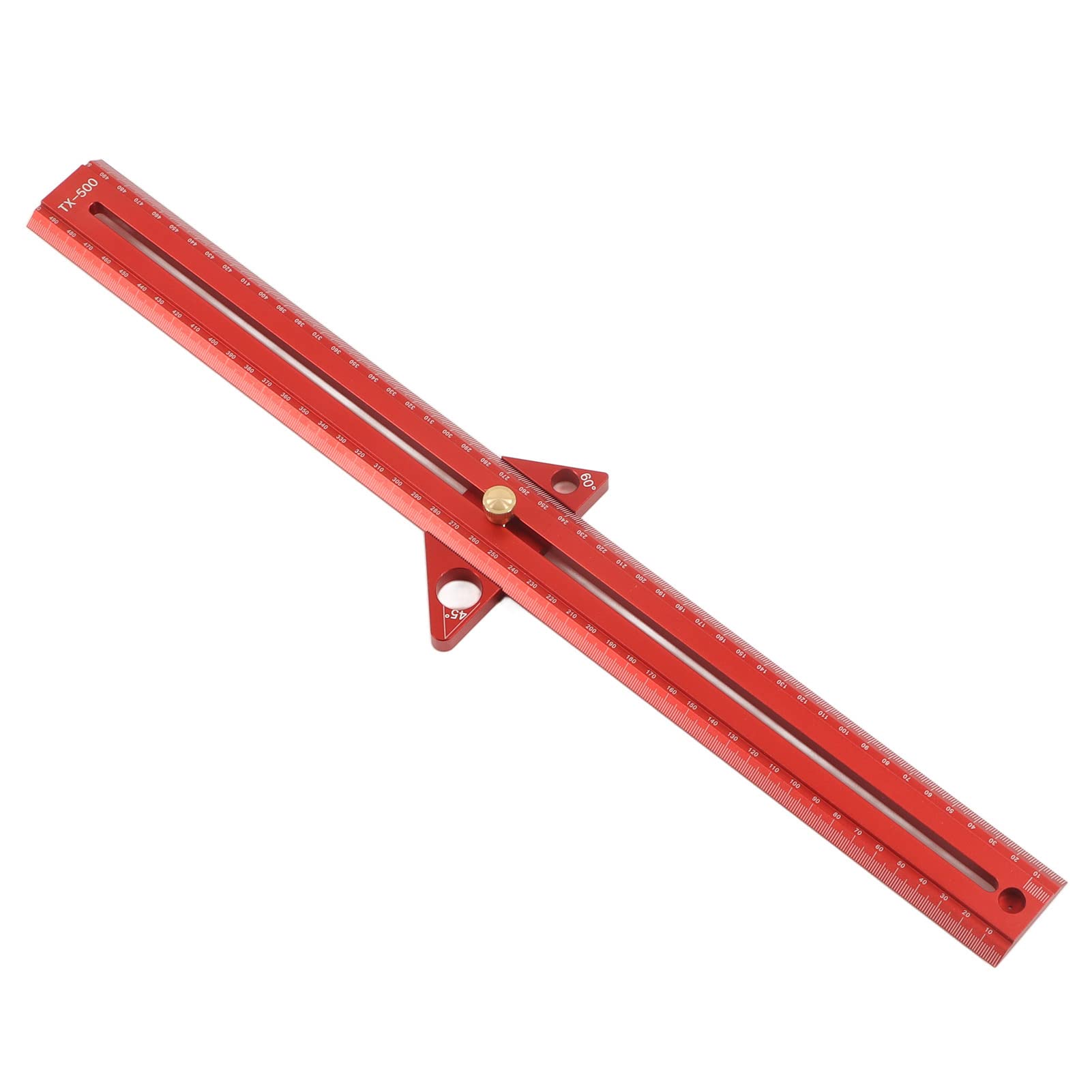Righello per la Lavorazione del Legno Righello Angolare in Scala Trasparente Strumento Portatile in Lega di Alluminio per la Lavorazione del Legno 1 unità (50 cm)