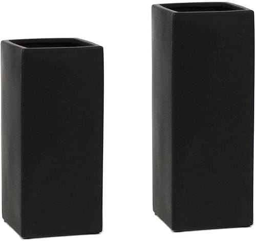 Miniatura 6 de WGV - Jarrón de bloque de cerámica a granel, 5 pulgadas de ancho x 14 pulgadas de alto, (múltiples tamaños y opciones de color) maceta cuadrada alta