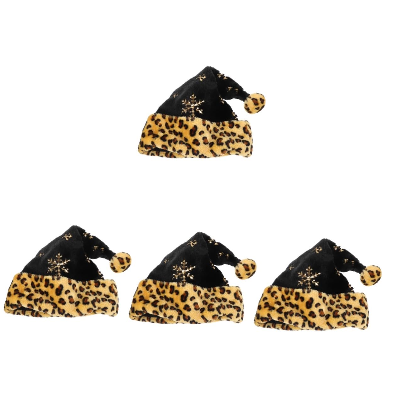 Veemoon Cappello Natalizio con Stampa Leopardata Cappello di Halloween Cappello da Cowgirl Berretti da Uomo Forniture per Feste di Natale Classico Cappello da Babbo Natale Peluche