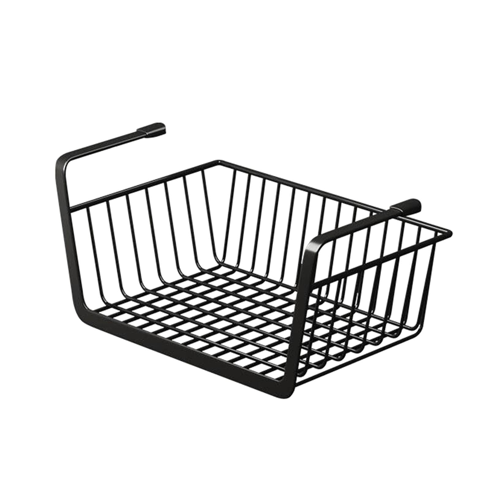 Cesta de alambre bajo estante organizadora de metal negro para almacenamiento de cocina