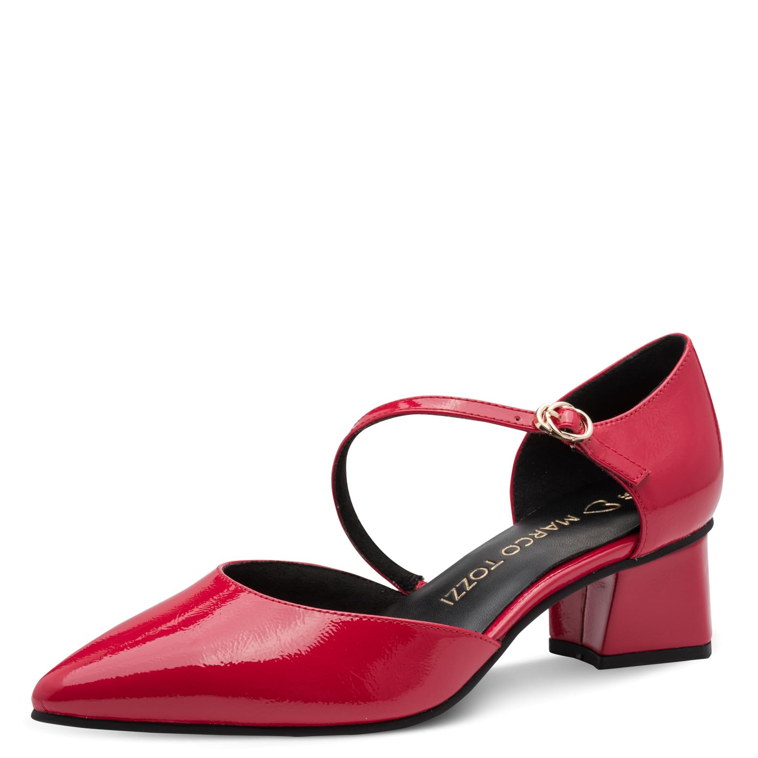 MARCO TOZZI Women Pumps Soft Feel Me Footbed Soft Lining Pointed, red (RED Patent), 8.5 UK