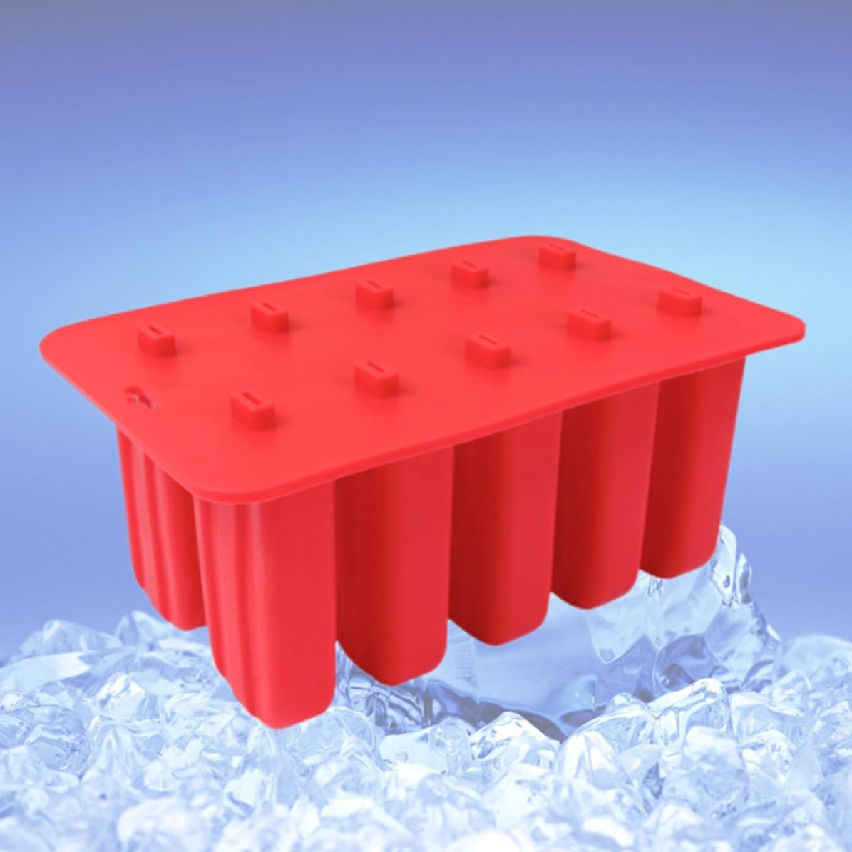 Silicone Ice Pop Mold, 10 Grid Reusable Maker for Chilled Treats
