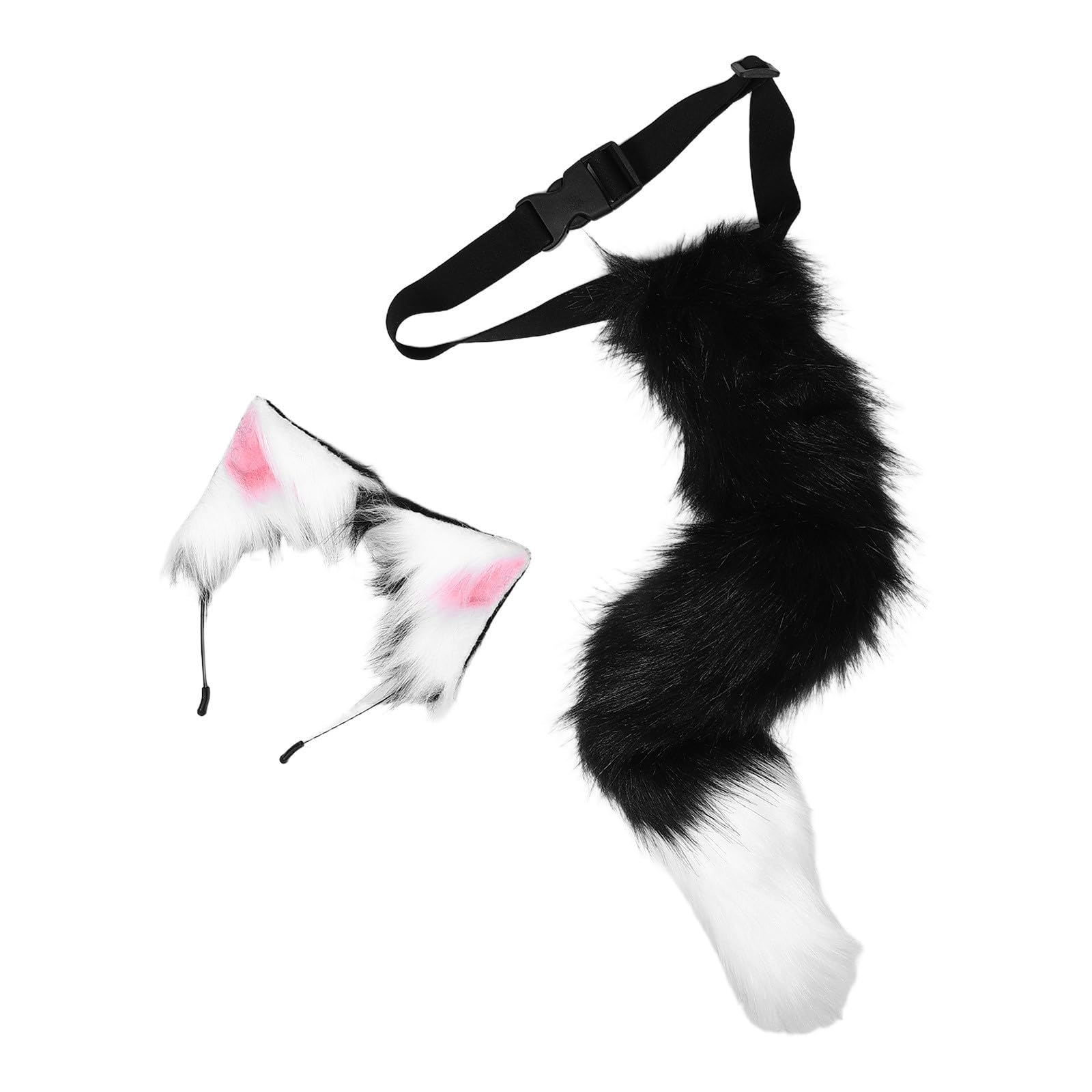 Healeved 3 Juegos Diadema Peluda Negra Orejas de Gato y Cola de Felpa para Disfraz de Gato de Halloween, Experiencia Realista y Fácil Integración en Fiestas Temáticas Disfraces