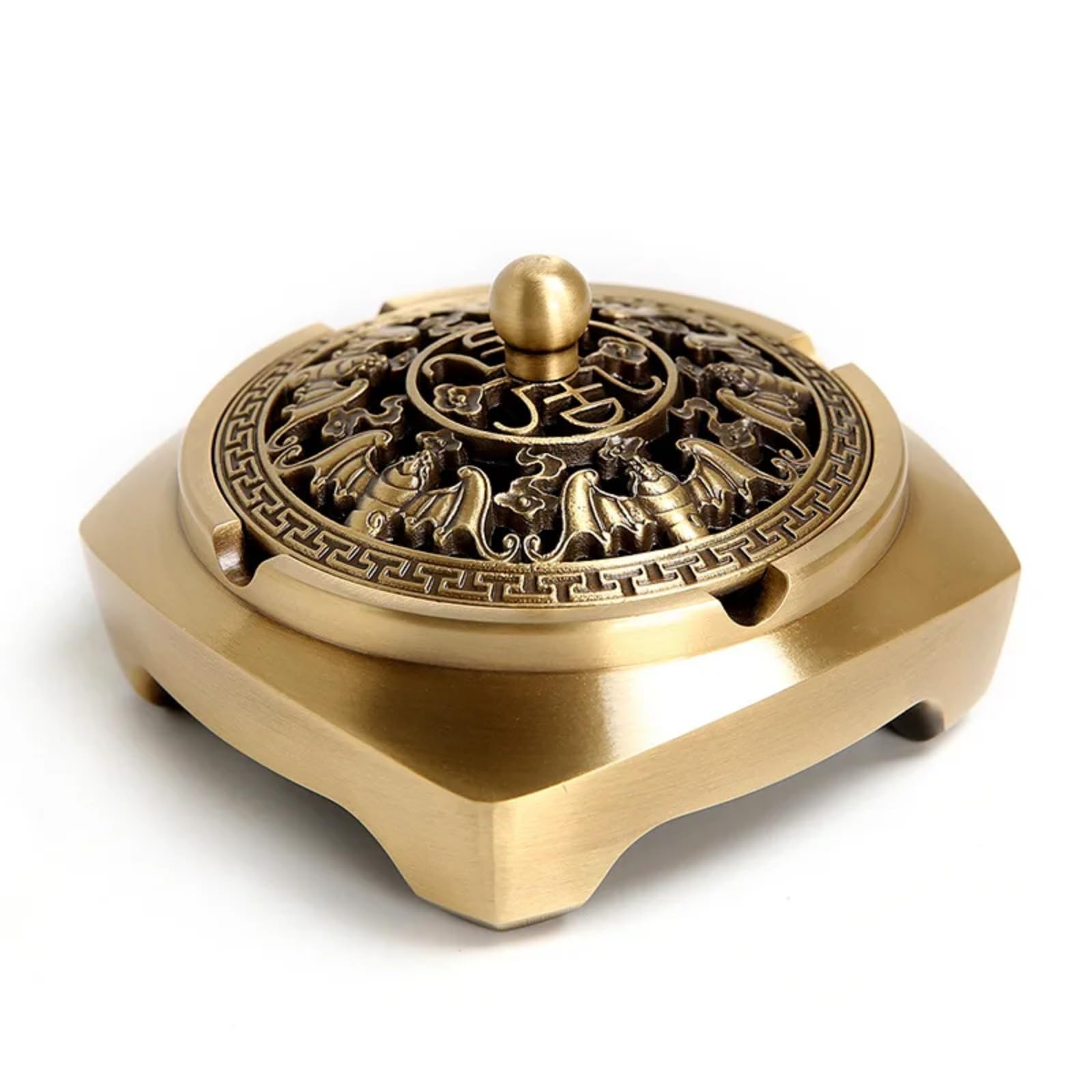 Brûleur d'encens en cuivre massif vintage de 10,8 cm, le cadeau idéal pour la maison