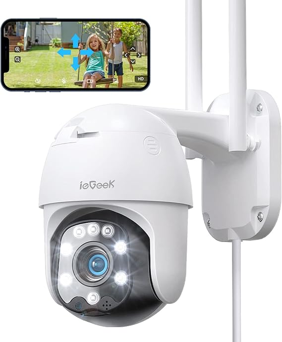 ieGeek 360° Security Camera Outdoor with Color Night Vision, Auto