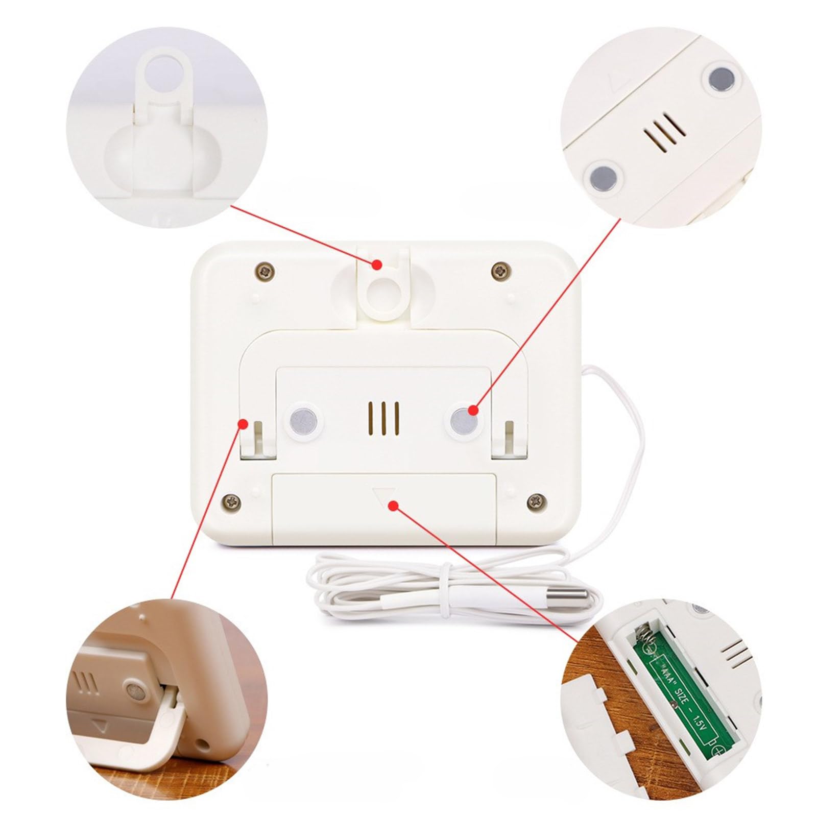 Detector de temperatura con pantalla digital para interiores, habitación de bebé, oficina, medidor de temperatura de adsorción