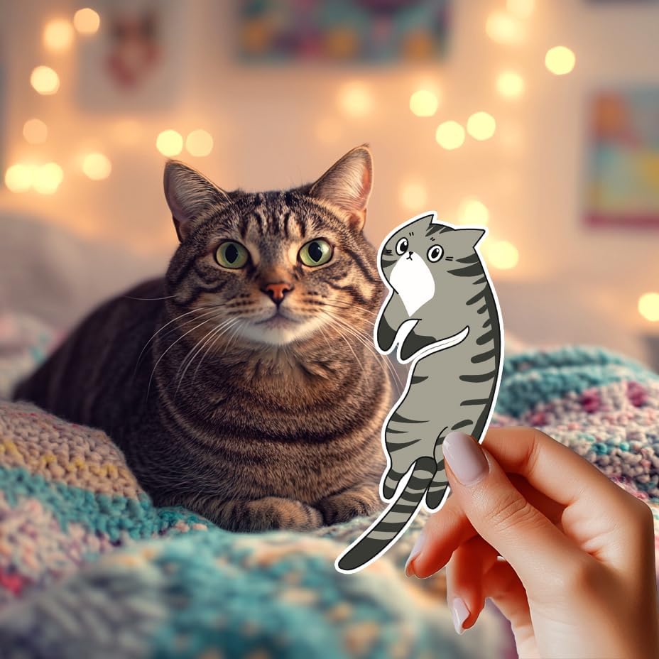 TwoDays Cute Cat Bookmarks for Reading Women, Gifts for Book Lovers, Book Accessories for Bookish, Cat Party Favors (Set of 10, 5'' X 2'') - Image 5