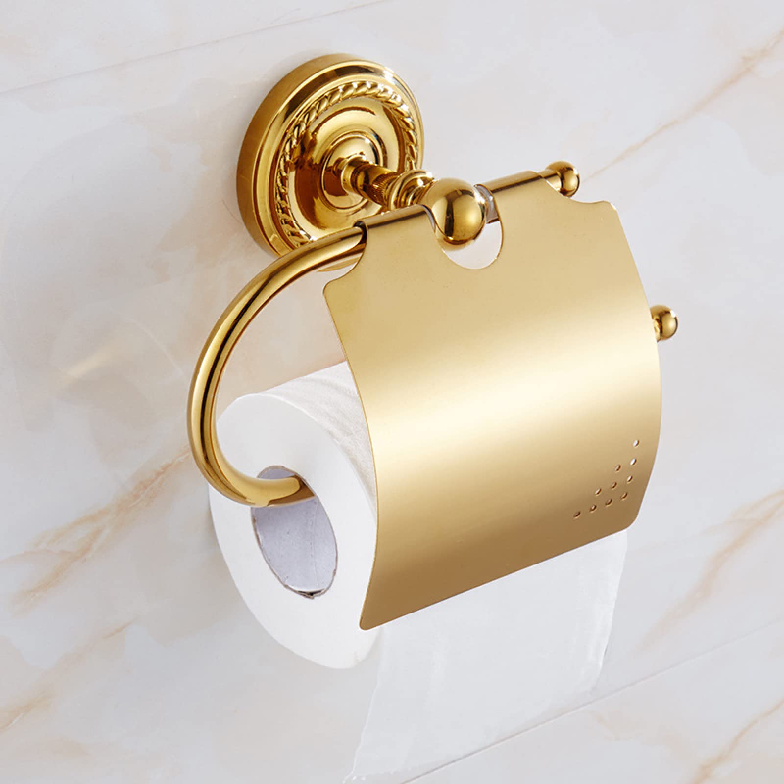 FGXHHS European Style Golden Towel Rack Bath Full Copper Bathroom Shelf Hardware Pendant Set, Paper Holder