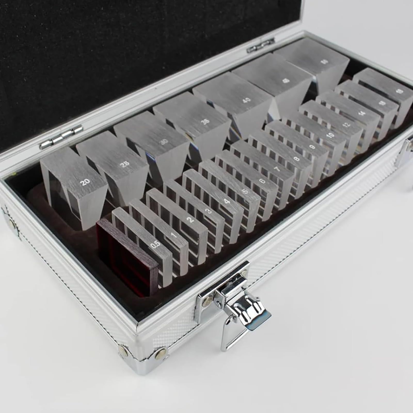 Kit de lentilles à prisme ophtalmique avec 22 lentilles et boîte de rangement en aluminium, performance fiable pour les écoles, les cliniques et les professionnels des soins oculaires