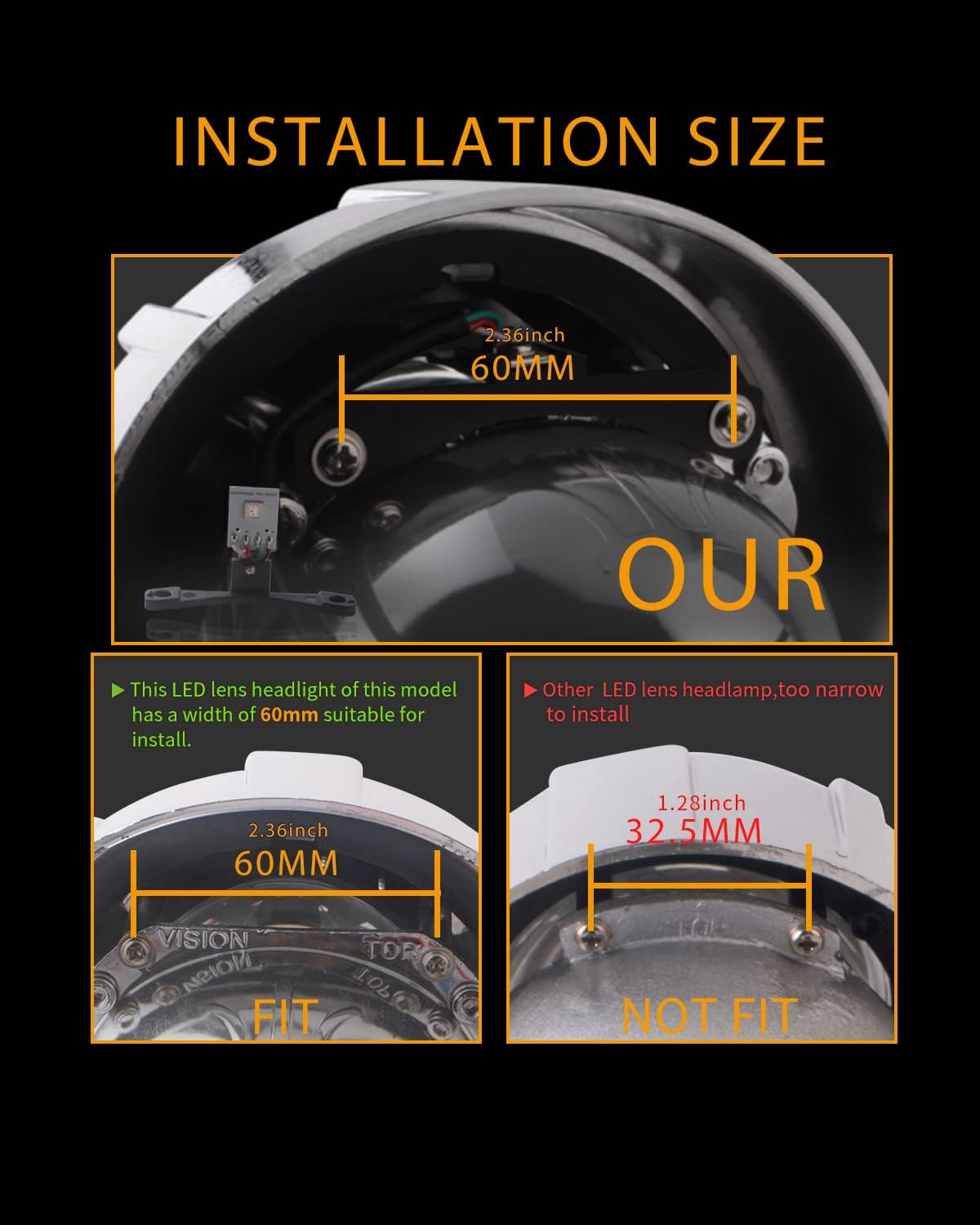 Qasim 1Set 5050 LED Car Devil Eye Demon Evil Eyes RGB Headlights DRL Daytime Running Light 12V DC For 2.8inch BI Xenon Projector Lens Smart Phone iOS Android Bluetooth APP Control Car Accessories DIY
