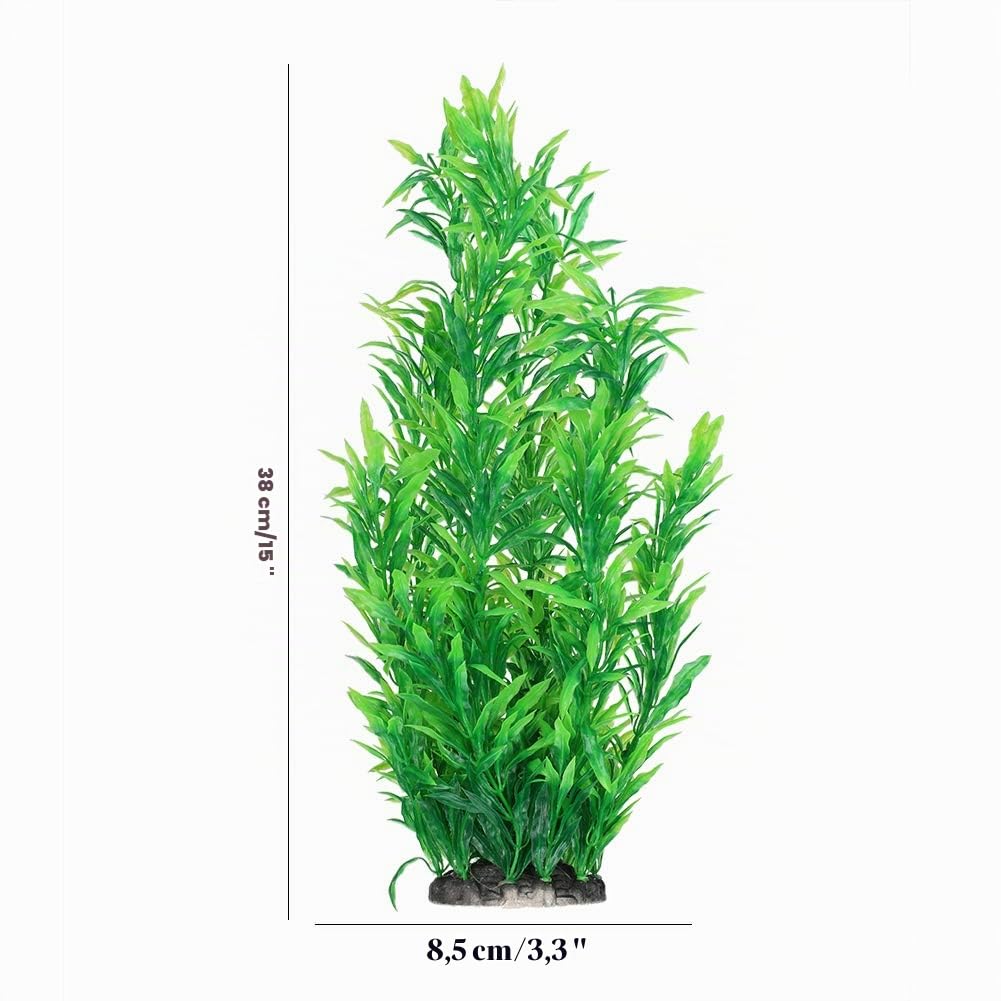 GOTOTOP 2 Stück künstliche grüne Gras, Simulation Grünes Gras, Wasserpflanze, für Aquarium, Dekoration, Dekoration unter Wasser, aus Kunststoff