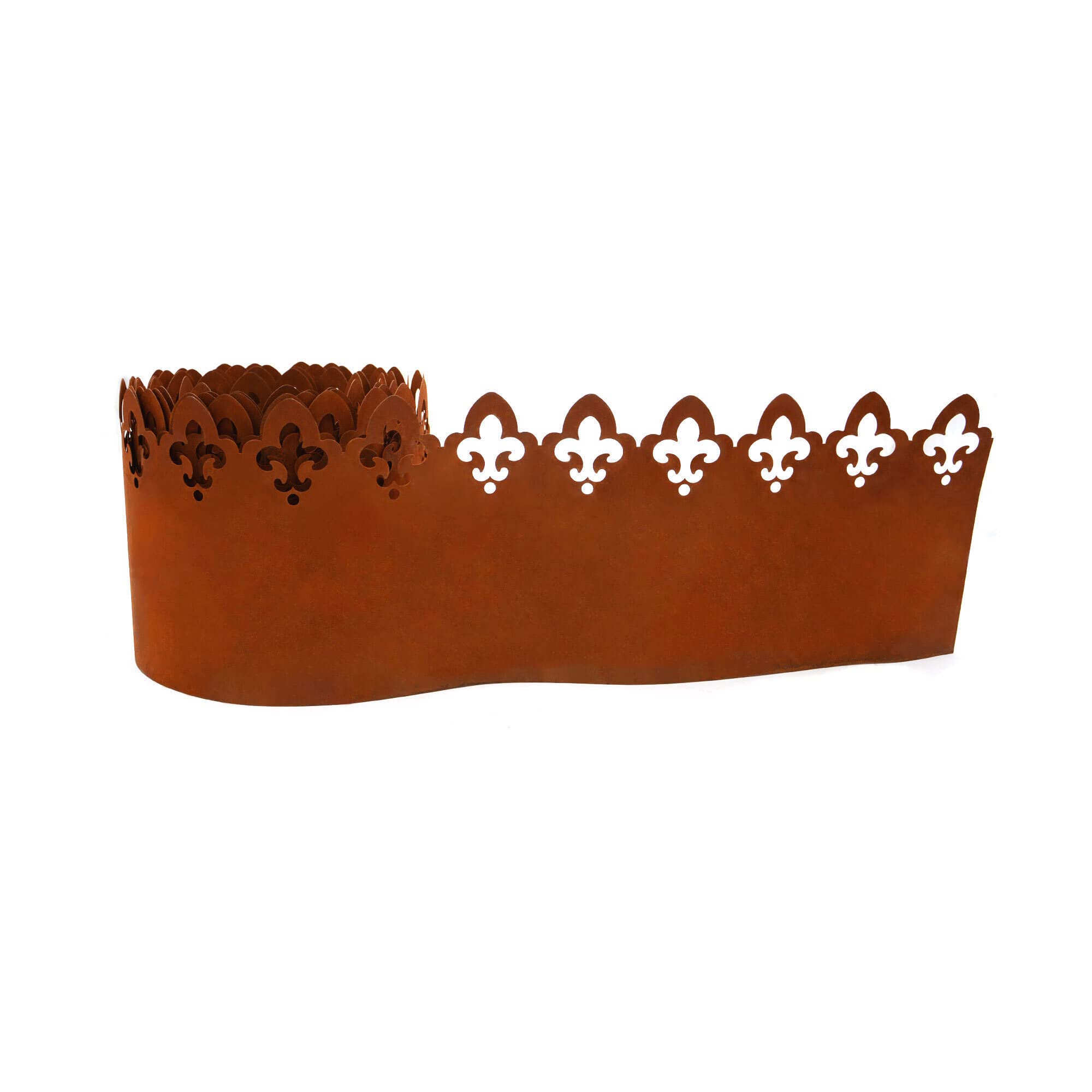 UNUS Giardino, prato e metallo, effetto decorativo, per aiuole, antiruggine, bordo letto, 21 x 500 cm, marrone