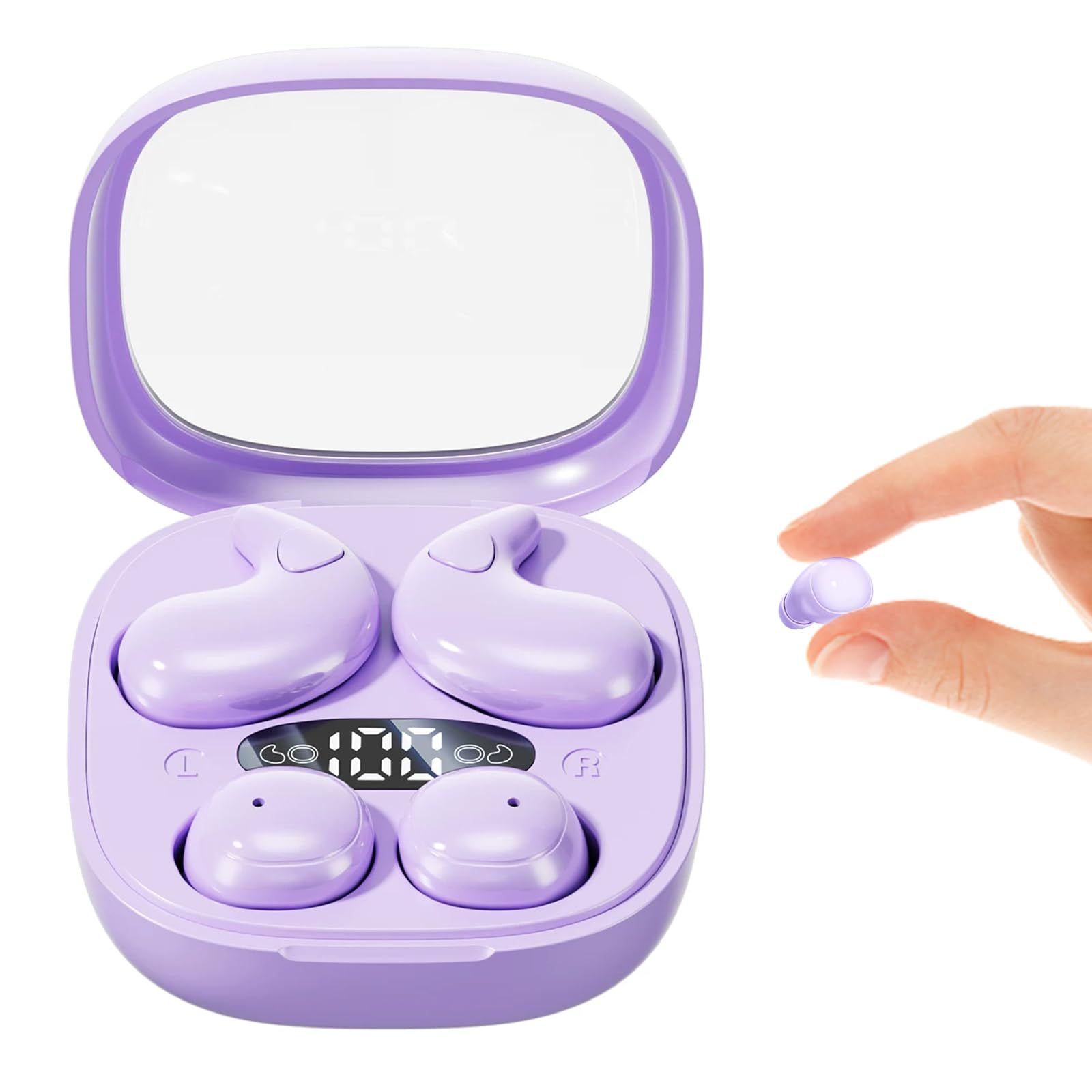 Mini Invisible Earbuds, Wireless Sleep Earbuds (Purple)
