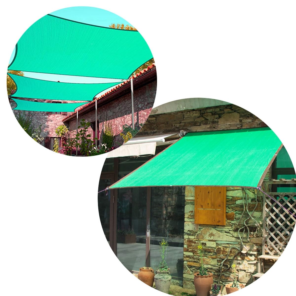 Malla Sombreo Verde Tela Sombra Exterior, Red de Sombreadora con Ojales, Paño para Sombreado Anti-UV en Jardines, Patios, Invernaderos, Piscinas y Otros Escenarios(6 x 9m)