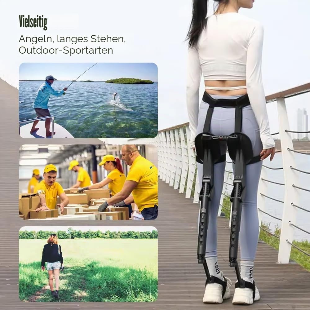 Tragbarer Unsichtbarer Stuhl Faltbarer Hocker Chairless 5 Gänge Verstellbar Verstellbarer Chair Exoskelett Schwebesitz Wearable Leg Ergonomics Lightweight Seat Für Angeln Konzert Subway (black)