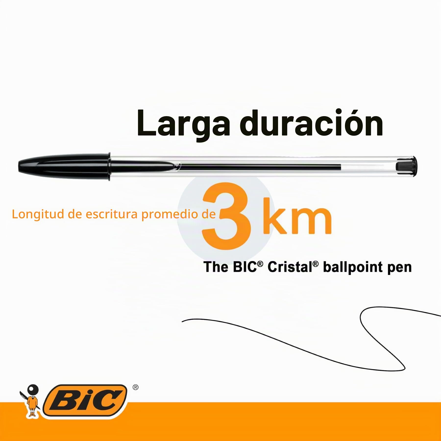 Bic Cristal Original 8373631 - Caja de 50 Unidades, Bolígrafos Punta Media (1,0 Mm), Color Negro
