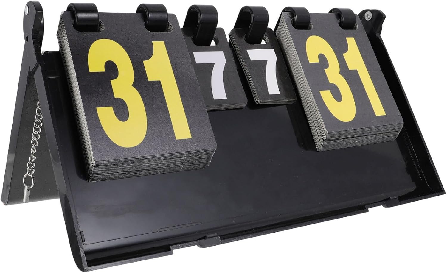 4-Digit Desktop Scoreboard Scoring Marker with Sturdy Plastic and Cardboard Construction, Easy to Clean and Reusable, for Basketball and Badminton Score Keeping