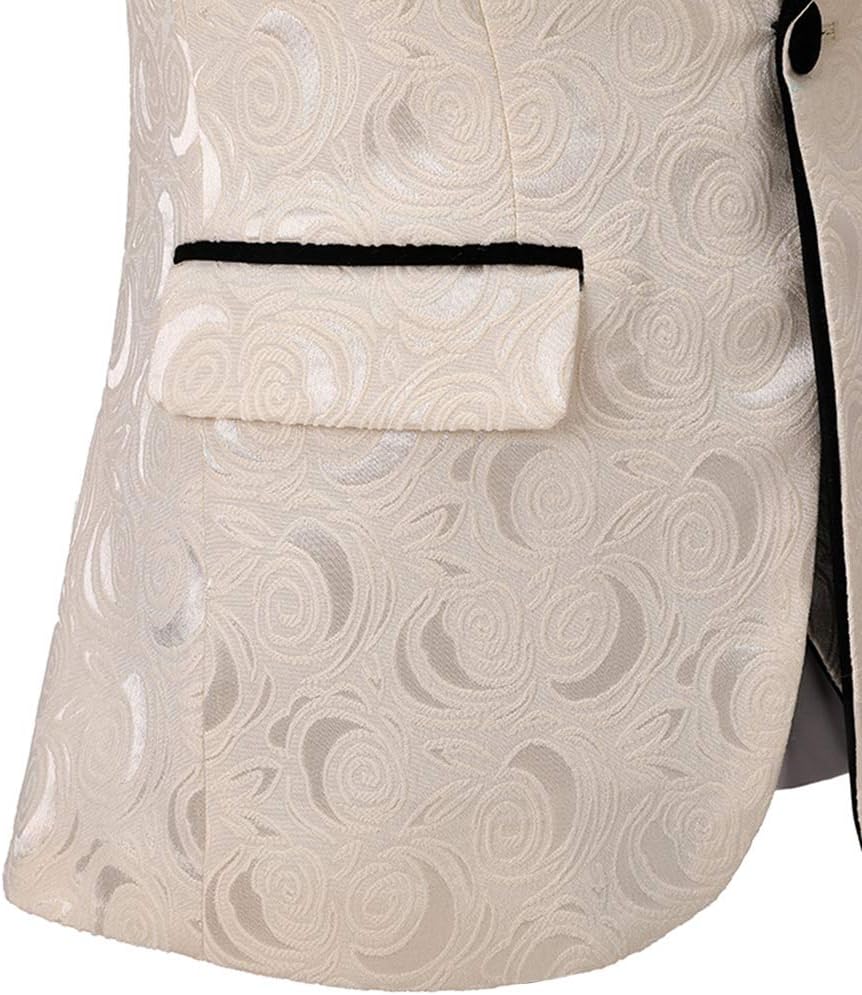 GATMSTZ Men Stylish Jacquard 2 Piece Suit Formal Shawl Lapel Wedding Prom Tuxedo