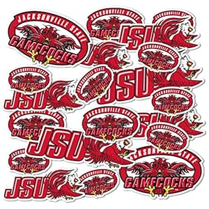 Jacksonville State University Sticker Gamecocks JSU Jax State Stickers Vinyl Decals Laptop Water Bottle Car Scrapbook T1 (Type 1-1)