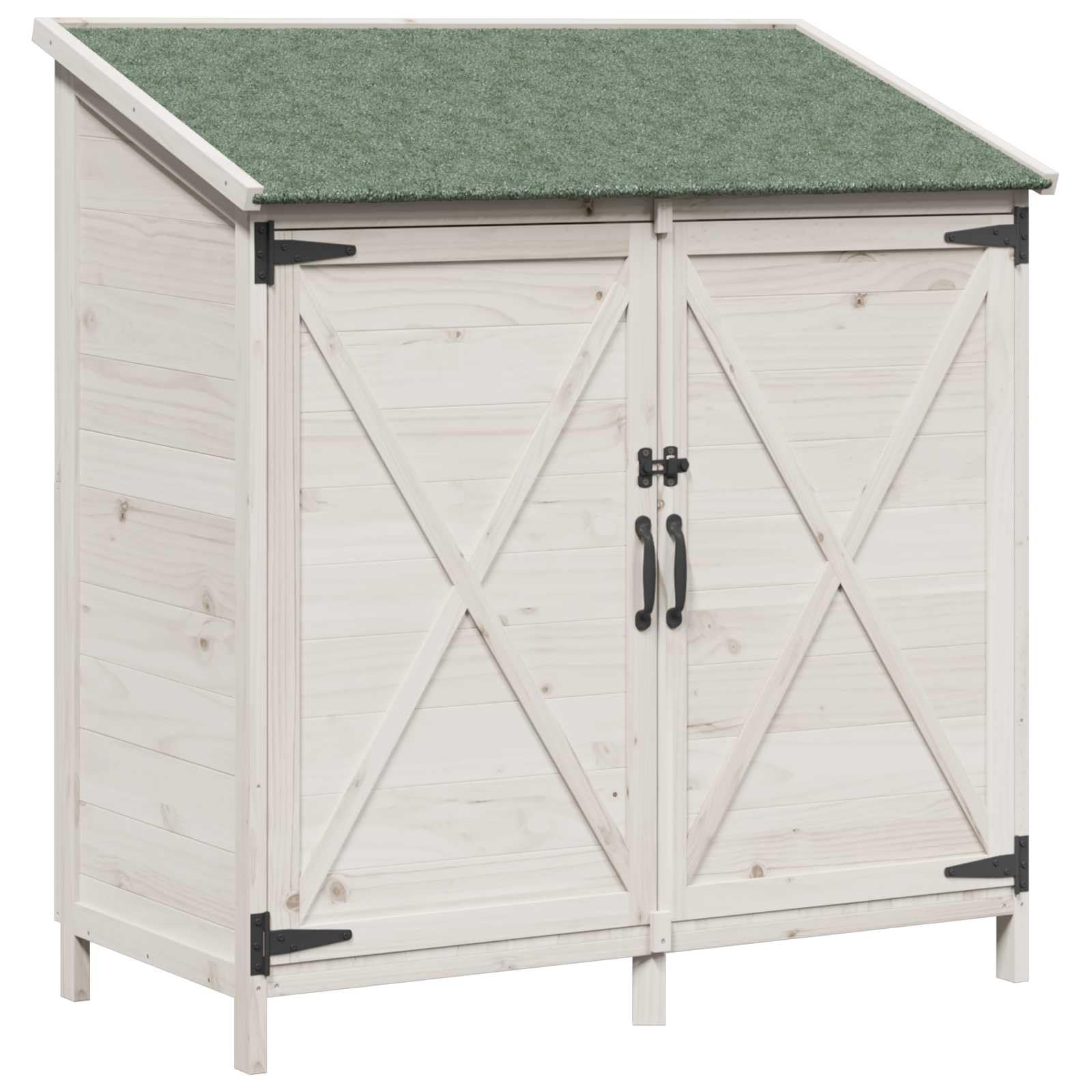 Domek ogrodowy biały lity świerk 106 x 56 x 113,5 cm