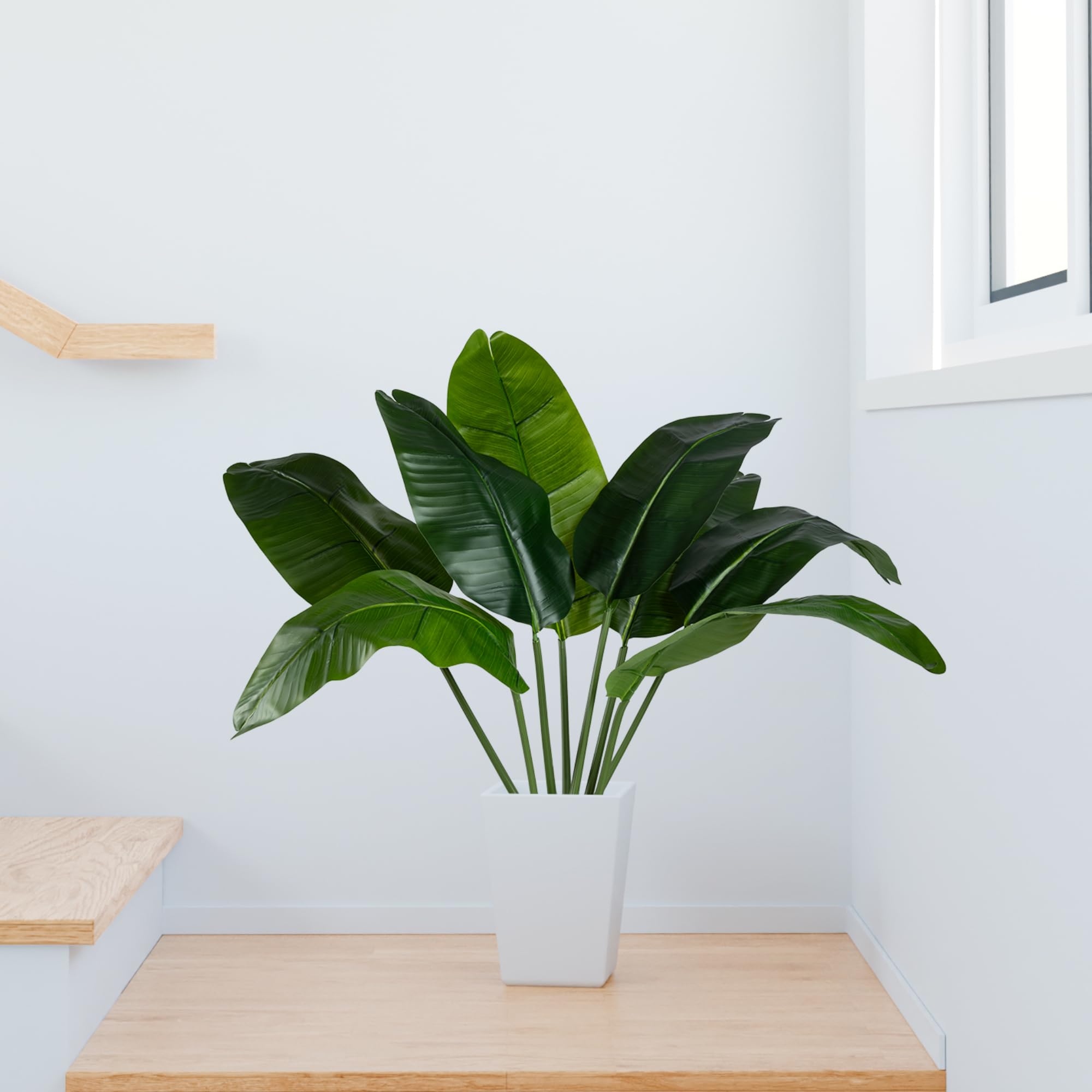 PASCH® 2 x sztuczna roślina bananowa, duża (90 cm) – trwała i wierna naturze | sztuczne rośliny duże | sztuczne rośliny | palma | sztuczne drzewo zapewnia naturalną atmosferę