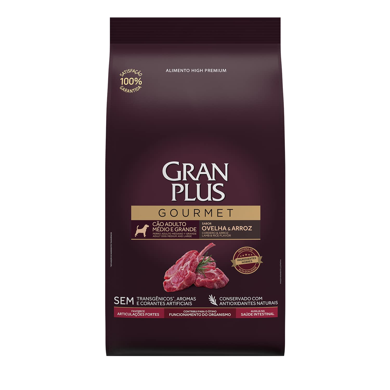 GRANPLUS RAÇÃO GOURMET PARA CÃES ADULTOS SABOR OVELHA 15KG