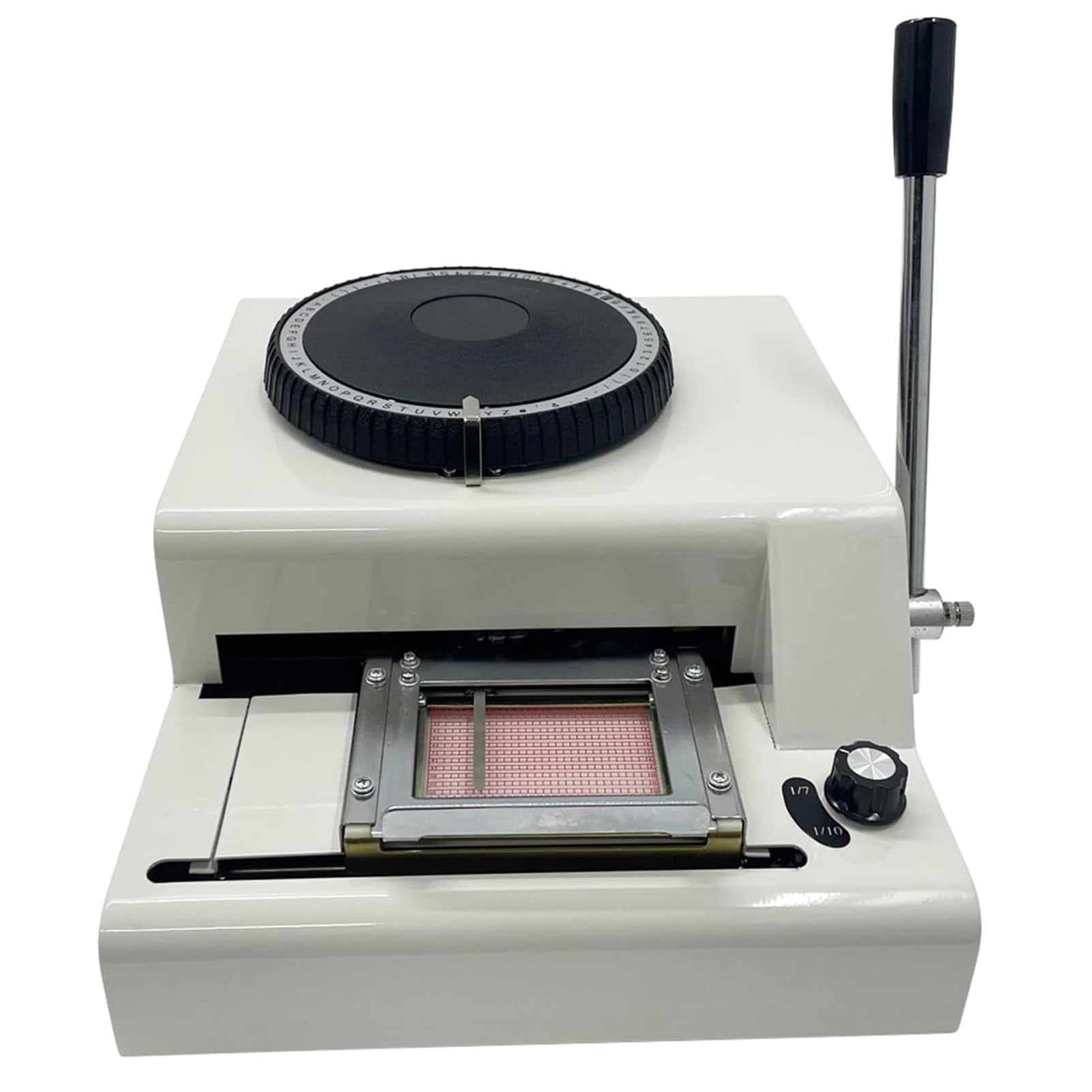 NzEupno Manual Dog Tag & PVC Card Embosser Machine, 72 Characters with Adjustable Spacing & Depth, 50 Aluminum Tags Included, for Custom Pet ID, Credit, VIP