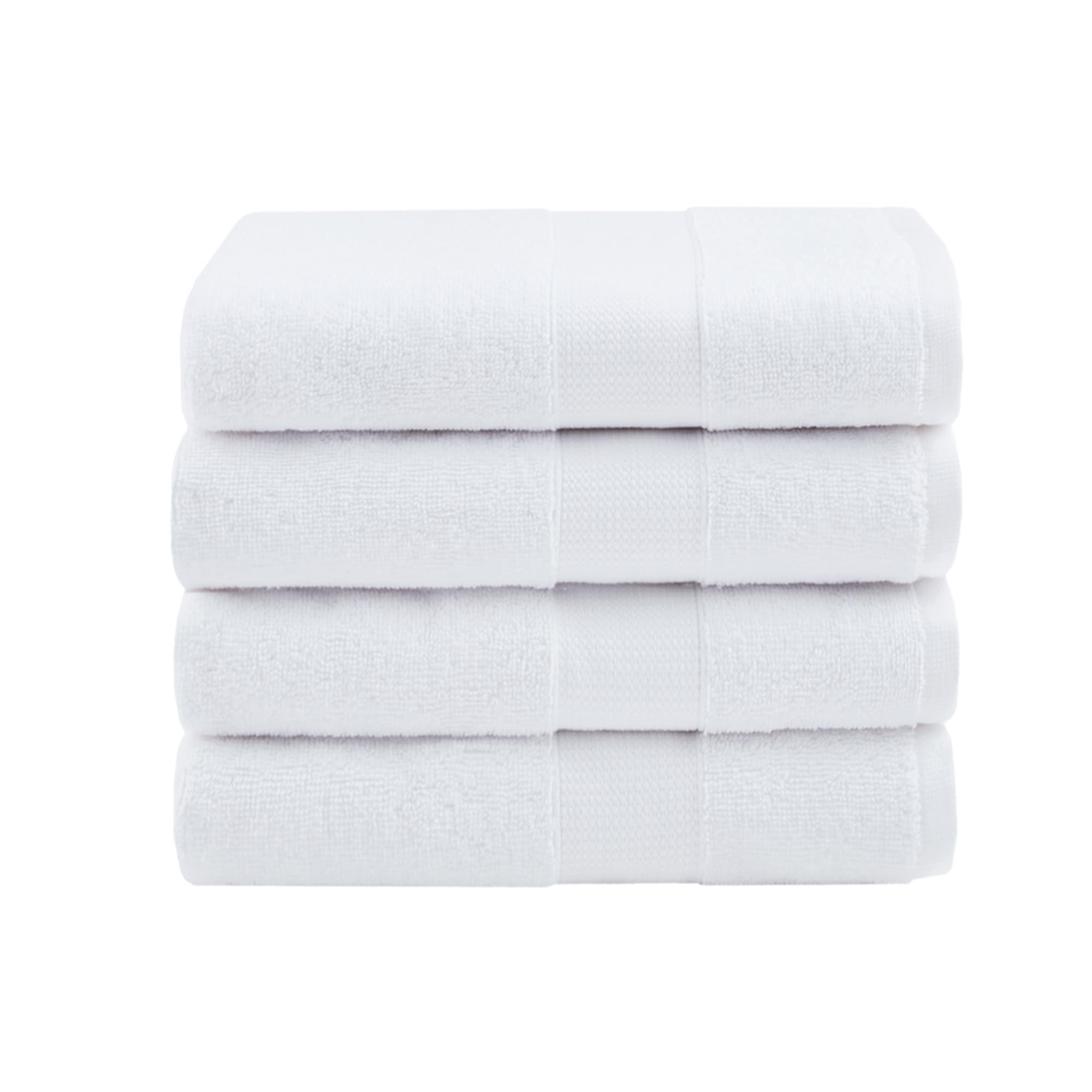 Comfort Spaces Comfort Spaces Turkish Bath Towel Set of 4 Piece 27x54 Medium 100% Cotton White Towels Highly Absorbent Soft Quick Dry Shower for Bathroom Spa, White, 27x54" Bath Towel (4 Pack)