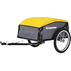 Carro Bicicleta Plegable Schwinn Day Tripper - Remolque de Bicicleta de Carga para niños pequeños, Marco Plegable, neumáticos de 40.6 cm, acoplador Universal de Bicicleta, Ruedas de liberación rápida, Rojo, Amarillo