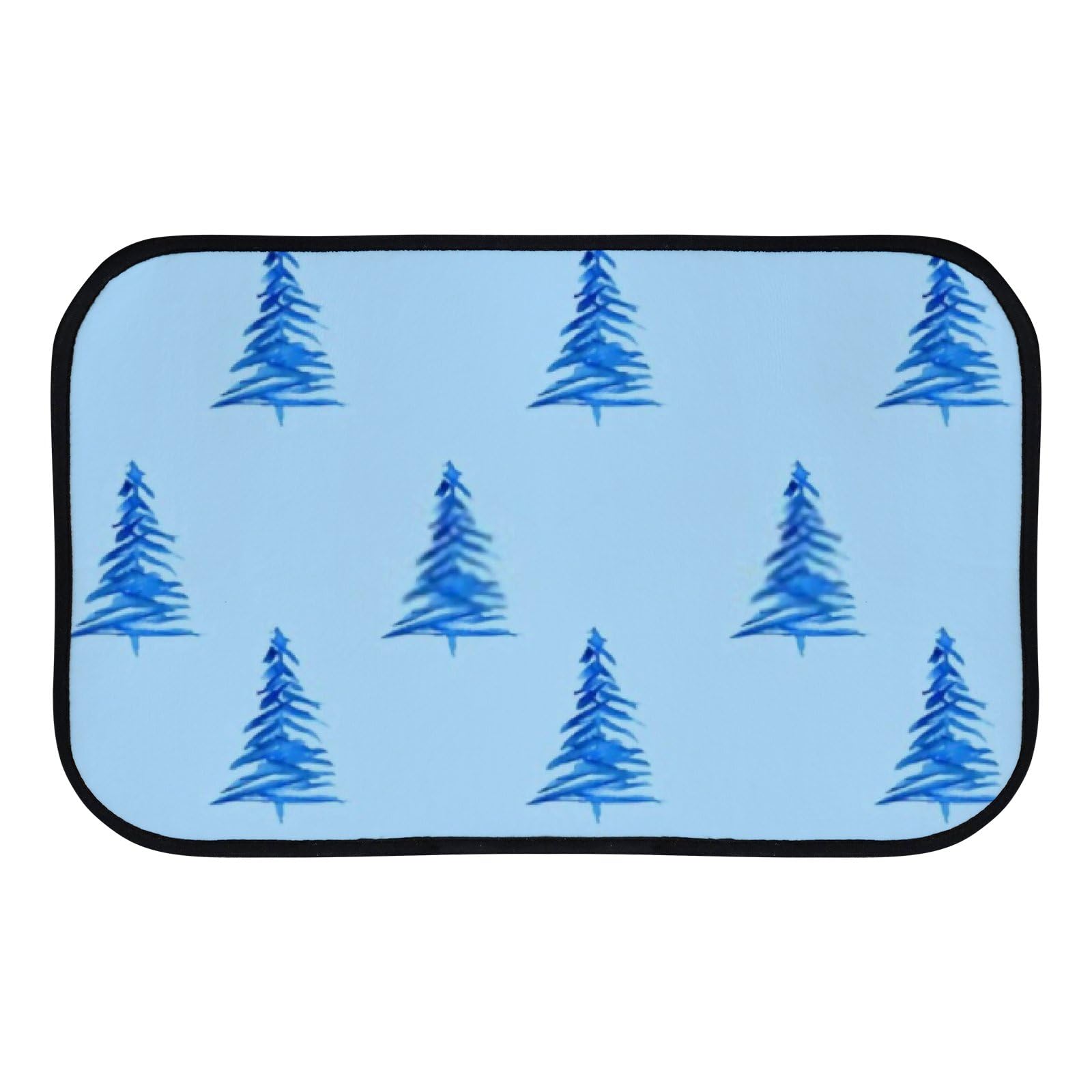 Nuansexi Bathroom Rugs Vintage Watercolor Pattern Blue Floor Mats Non Slip Bathmat Doormat Tub Mat Coral Velvet Absorbent Entrance Carpet Mats Machine Washable Bedroom Decor