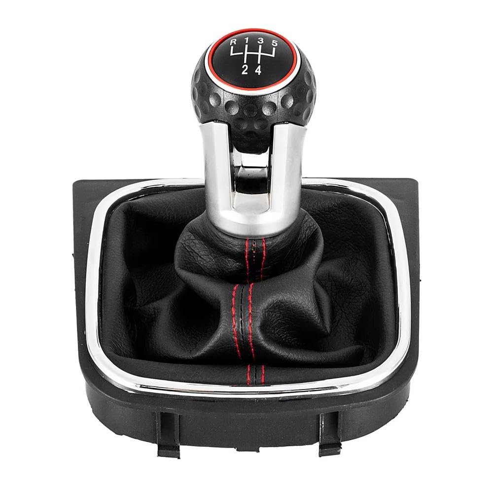 YDXHERTA for Golf 5 MK5 R32 GTD GTI 2009-2013 for Golf 6 MK6 R20 2004-2013 Car Gear Shift Knob with Gaiter Boot Cover Auto Parts(5 Speed)