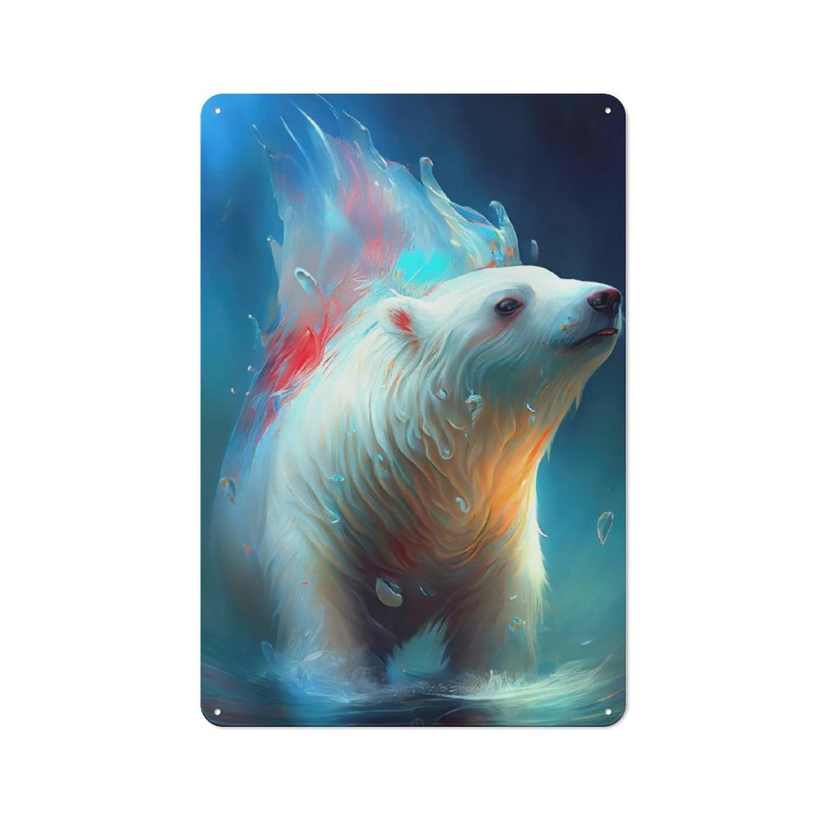 Junmoney The Extreme Icebear Retro Metal Plaque 30X20cm Featuring For Garage Wall, A Winter Wall Decor Update For Workshop Decor Fans