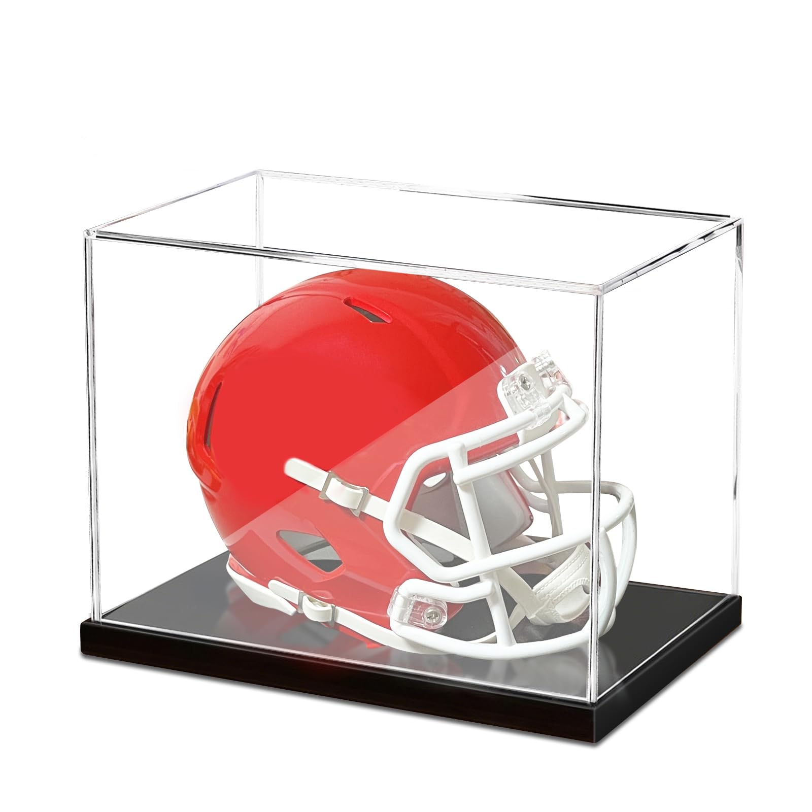 Mini Helmet Display Case, Clear Acrylic 1/2 Football Baseball Helmet Display Case, UV Protection Memorabilia Holder, Ideal for Sports Collectibles