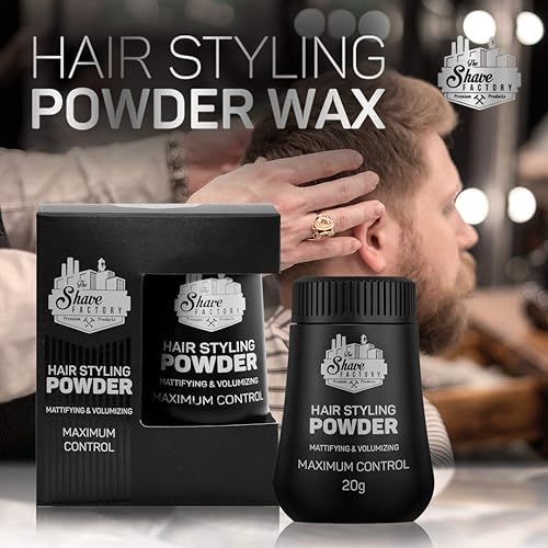Miniatura 3 de the shave factory Polvo para peinar el cabello 0.74 oz. Polvo matificante y voluminizador con control máximo-Diseño elegante, facilidad de uso,