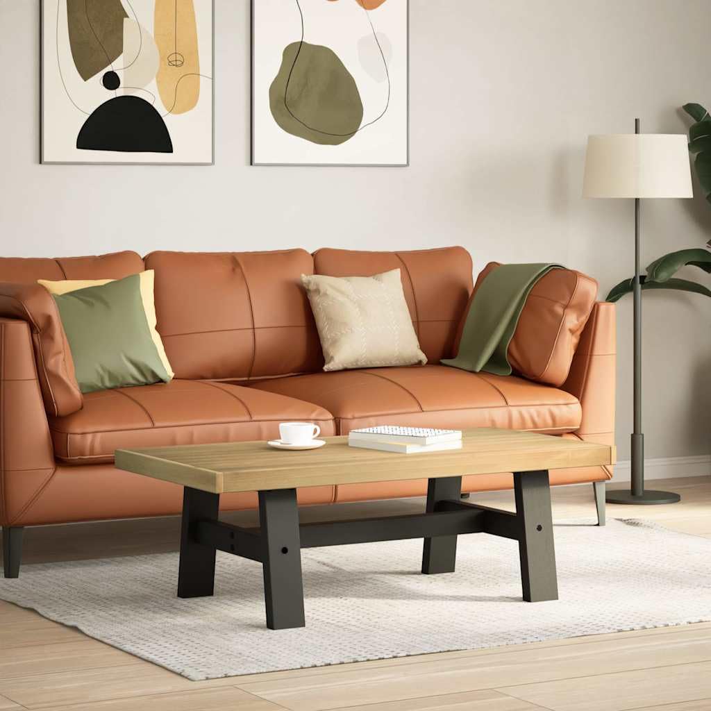 Mesa de centro NOAIN patas en forma de A, 120 x 60 x 40 cm, madera maciza de pino, mesa de café robusta para salón, mobiliario moderno