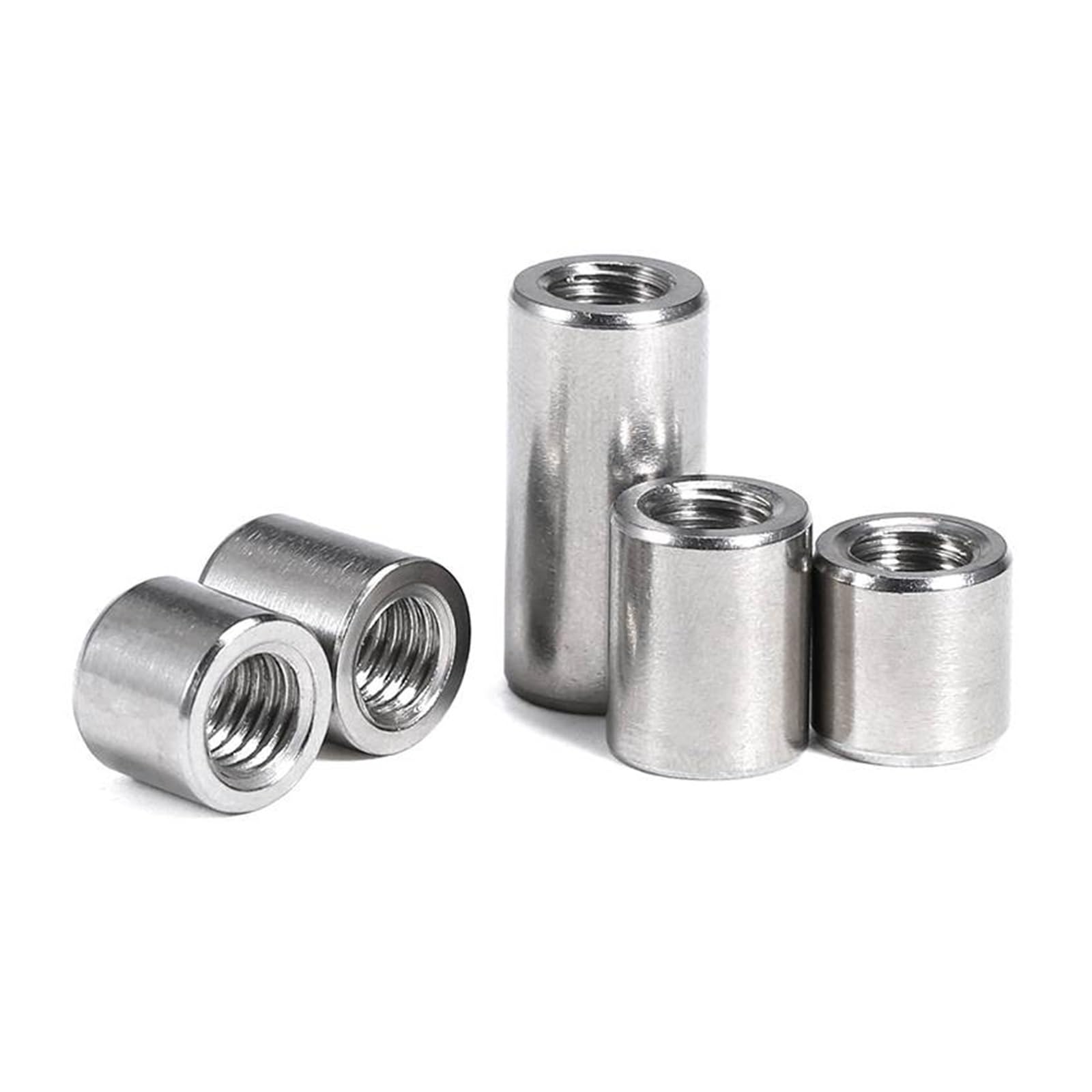 Produktbild von 4x M14 Runde Verbindungsmuttern Aus Edelstahl - Kupplungsmutter 35mm Länge Für Halterungen & Mechanik