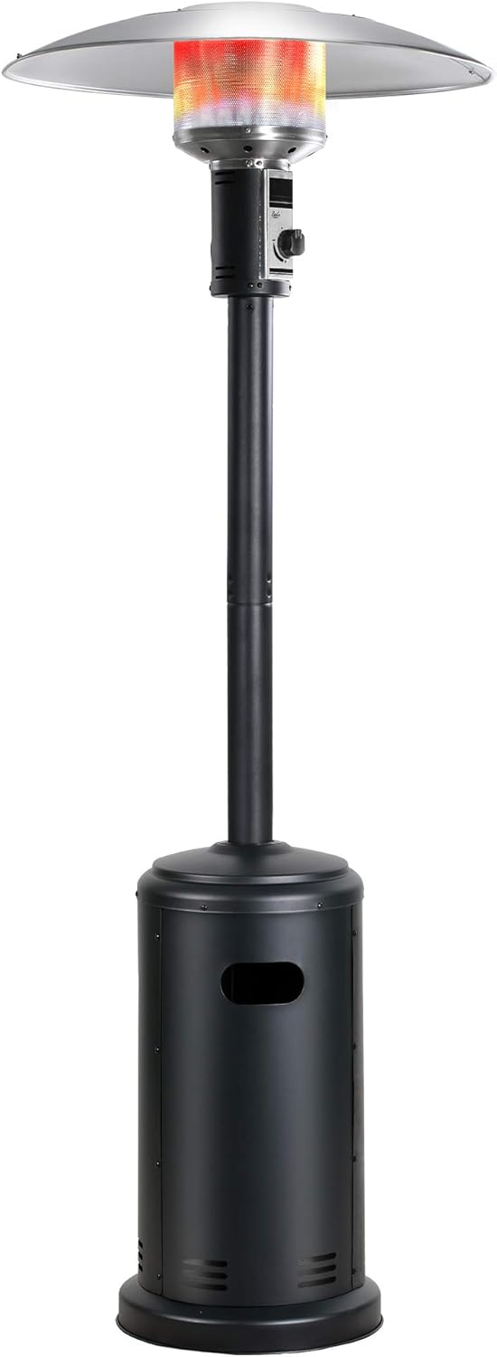 Patio Heater BALI OUTDOORS Outdoors Gas Patio Heaters Tall Standing Patio Heater Commercial Outdoor Heater (Black)