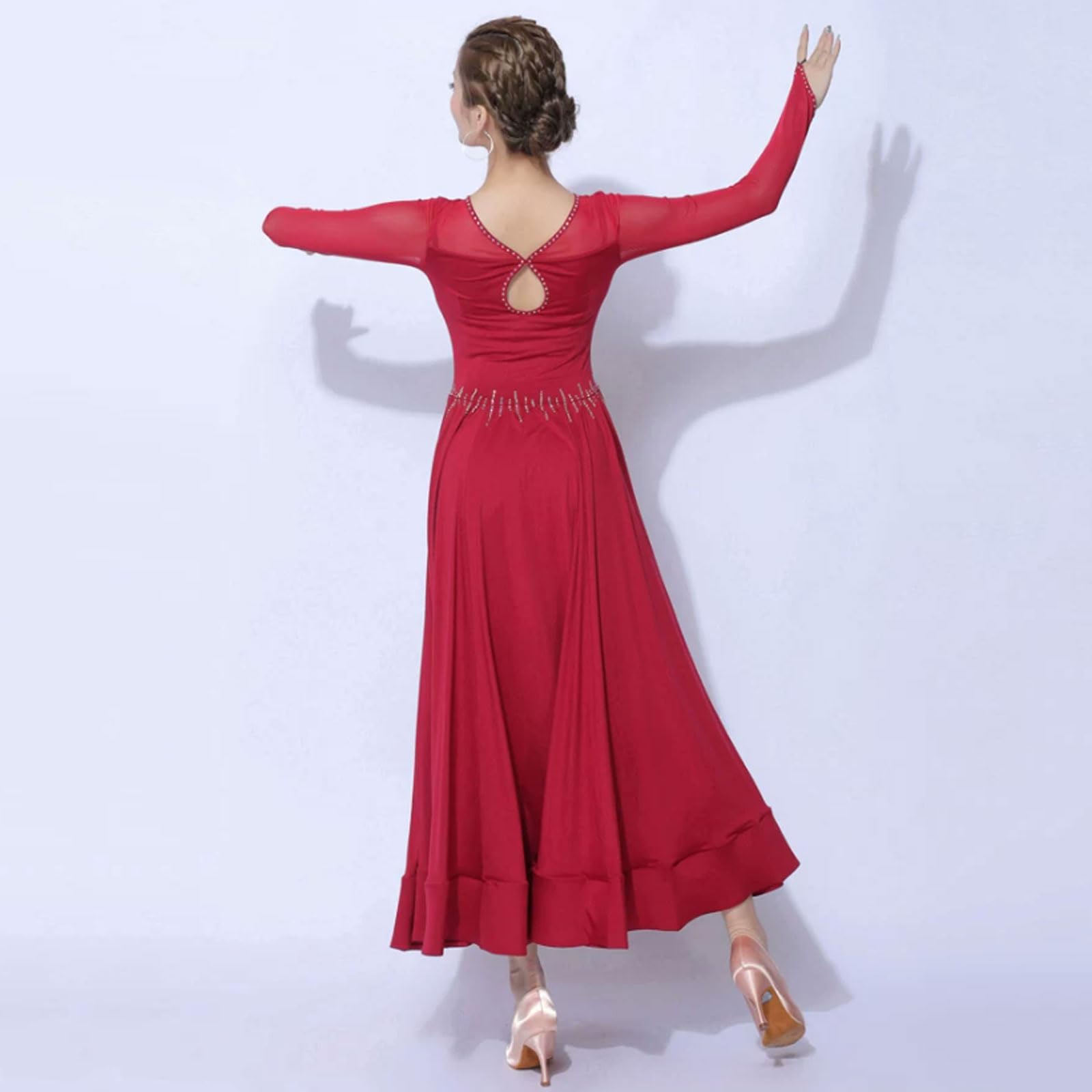 Abbigliamento Flamenco Salsa Costumi Balli da Sala Gonna Foxtrot da Donna