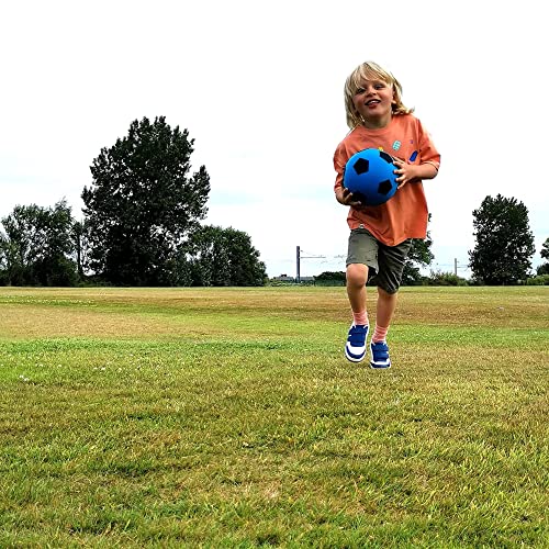 HTI Fun Sport Schaumstoff-Fußbälle | Weiche, sichere Schaumstoffbälle für Indoor & Outdoor | Langlebig, leicht & ideal für Kinder & Erwachsene | Spaß für alle Altersgruppen | 19,4 cm (1 Blau)