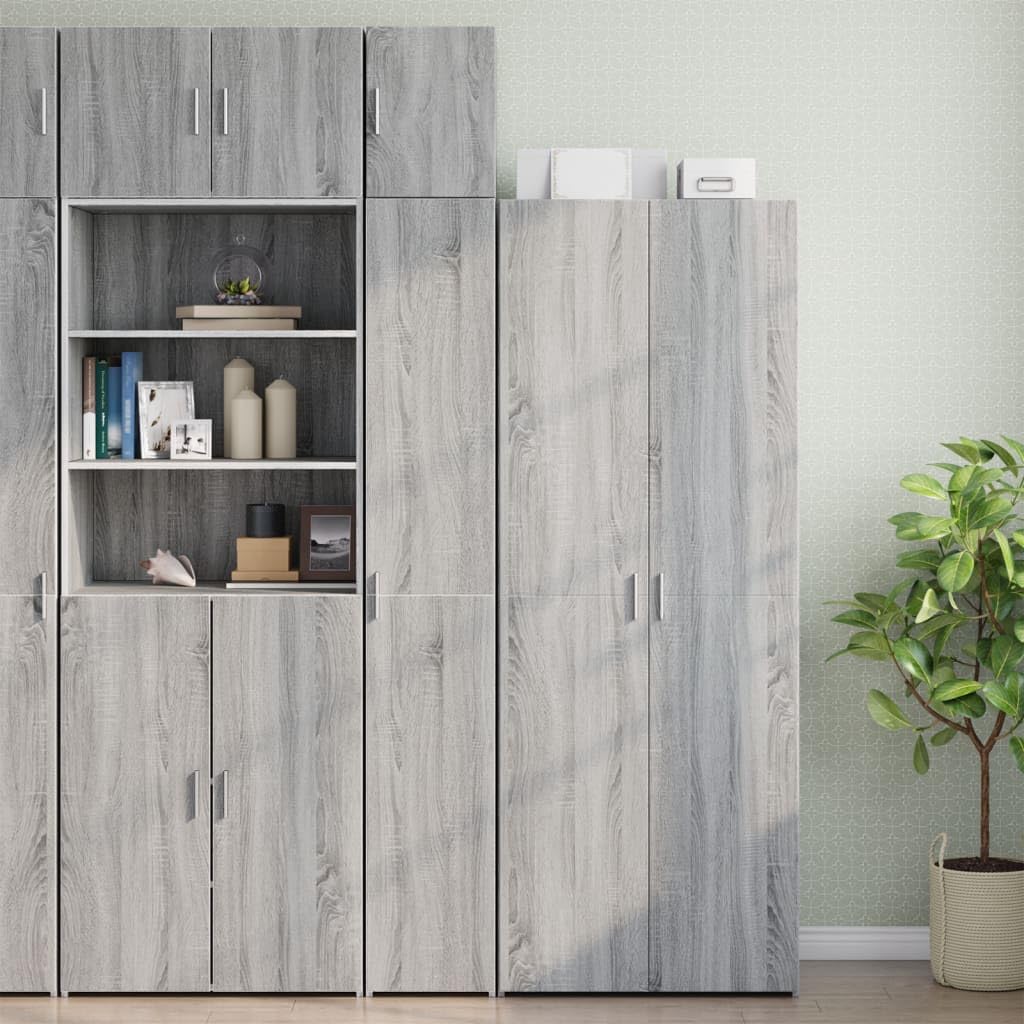 Homgoday Mobile Sottile Grigio Sonoma 30x42,5x225 cm in Truciolato, Decor da Mobili Armadio Mobili Ufficio, Mobiletto Portaoggetti Ripiani Salvaspazio Mobiletto Armadio di Stoccaggio Model3281264