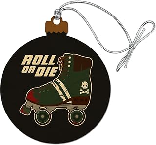 Roller Skates Derby Roll Or Die Combat Boots War Punk Wood Christmas Tree Holiday Ornament