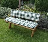 gartenbank auflage 200 x 40 Material: 100% Baumwolle✔ | problemlos waschbar bei 30°✔ | Füllung ist FCKW-frei✔ | Farbton: grün/beige kariert✔