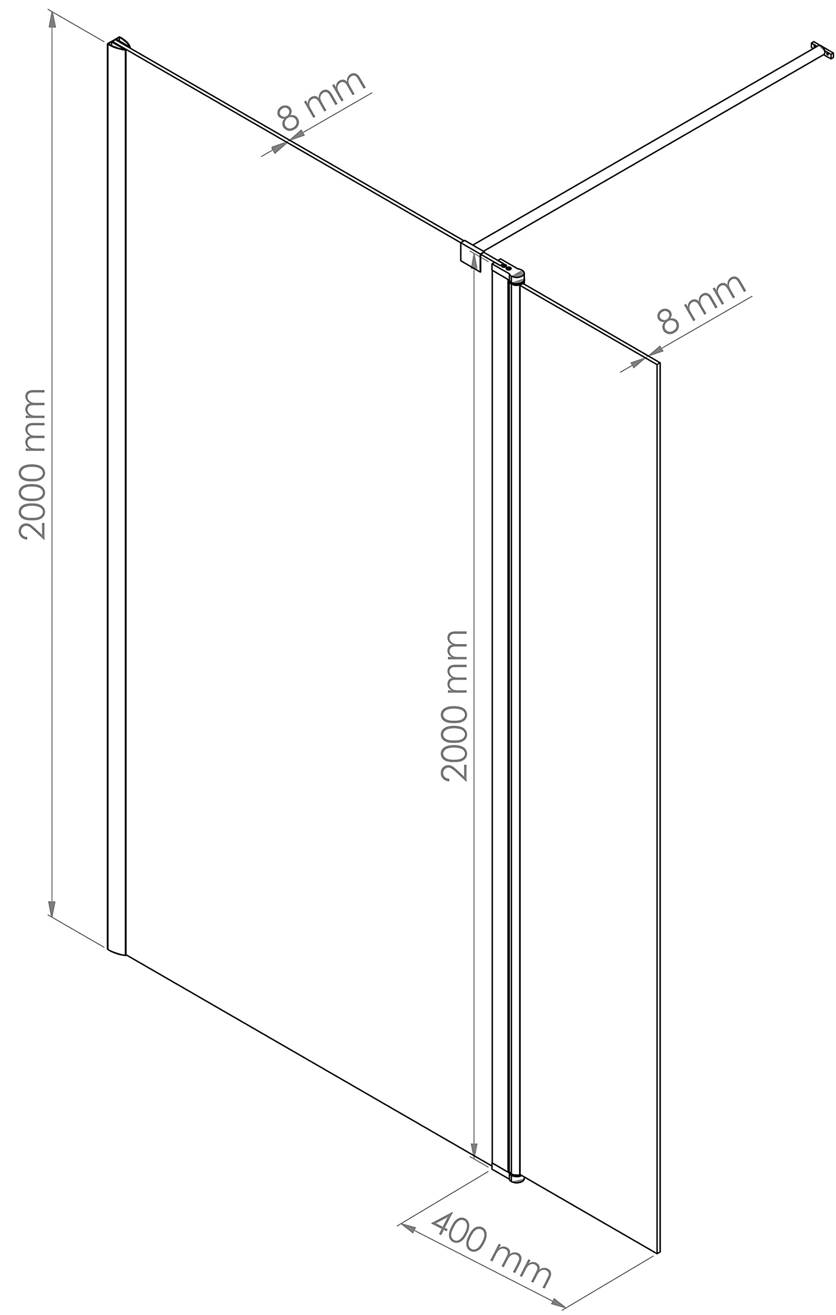 Deflector, Vidrio Templado, Tratamiento Antical, 40 x 200 cm, Negro | Vidrio Templado, Tratamiento Antical, Reversible, Acabado Negro Mate Elegante