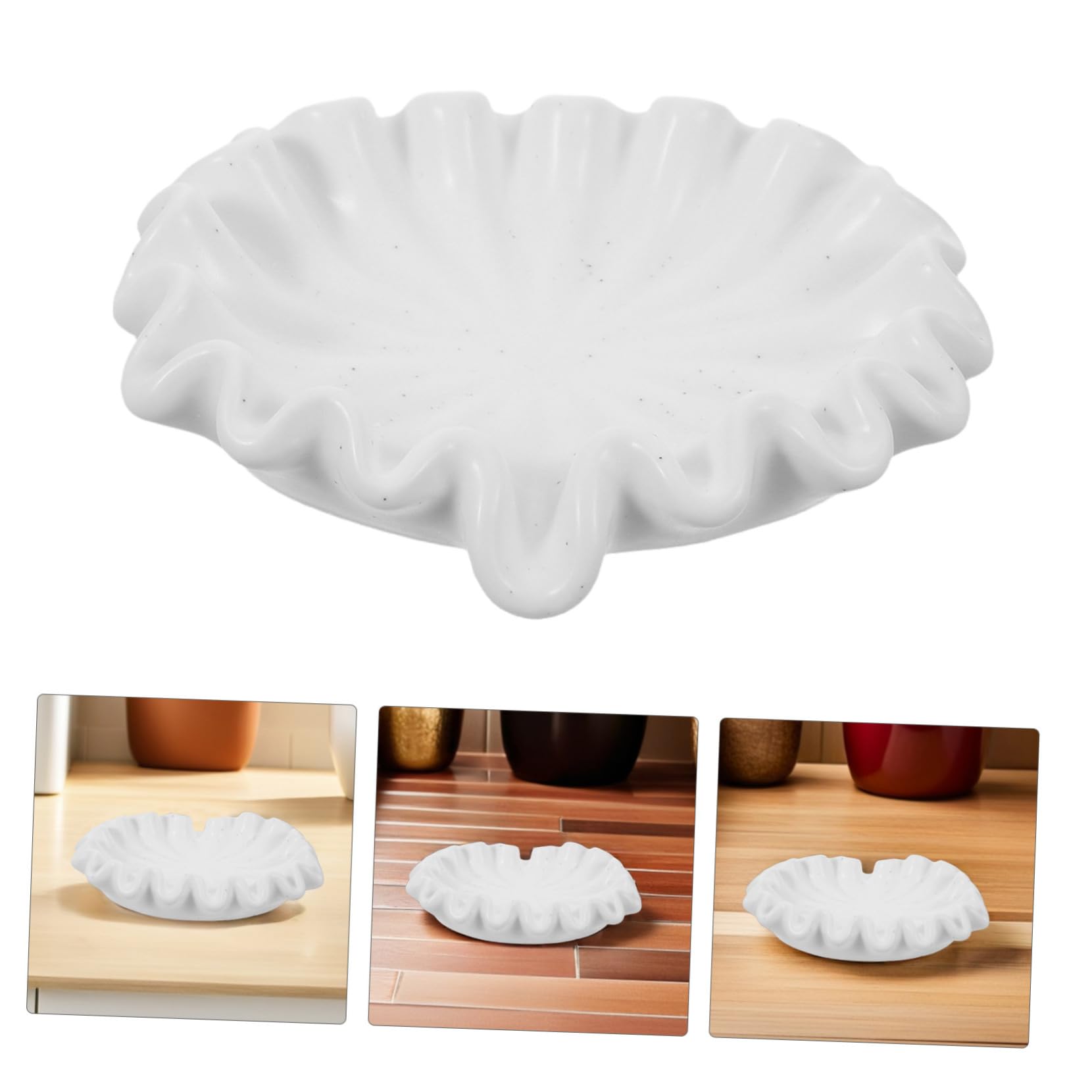 Gatuida Jabonera de Cerámica de Color Claro en Forma de Hoja de Loto, Bandeja Autodrenante para Jabón en Barra, Diseño Estable y Elegante, para Baño y Ducha, Accesorio Funcional Hogar