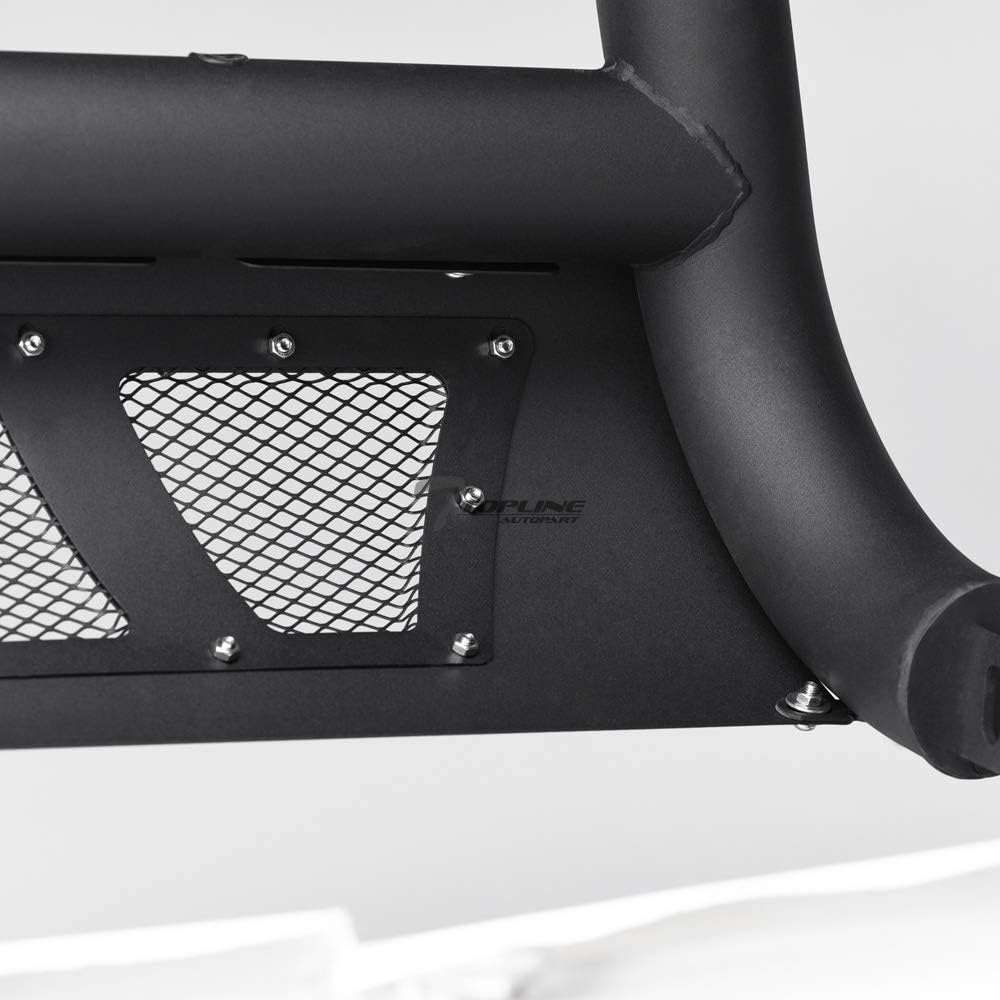 7422438931986 Compatible with 2005-2021 Frontier / 2005-2007 Pathfinder / 2005-2015 Xterra Matte Black Studded Mesh Style Bull Bar Guard with Skid Plate