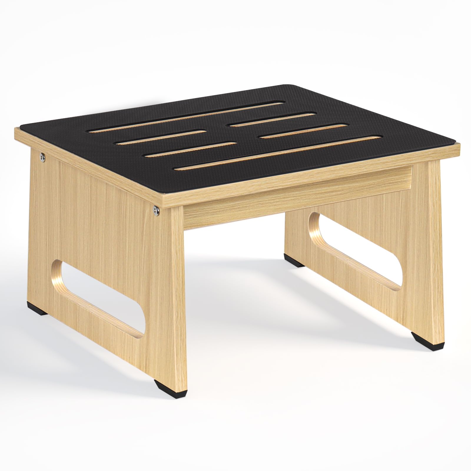 Uno sgabello in legno da 22,1 cm per adulti e anziani con cuscinetto in gomma antiscivolo, per interni ed esterni, 450 Ib, supporto portatile in legno per bagno, cucina, comodino e molto altro