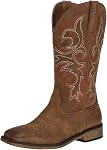 Women's Cowboy Boot Western Square Toe Distressed Cowgirl Boots