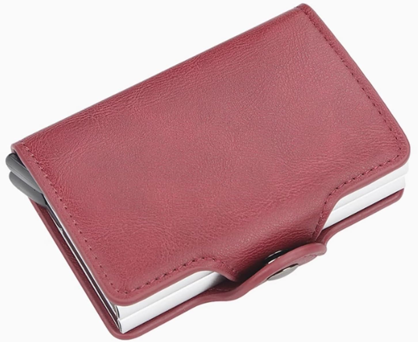 Mini Metal Wallet Vintage Leather Credit Card Holder for Men and Women Business Card ID Badge Holder Case(3)