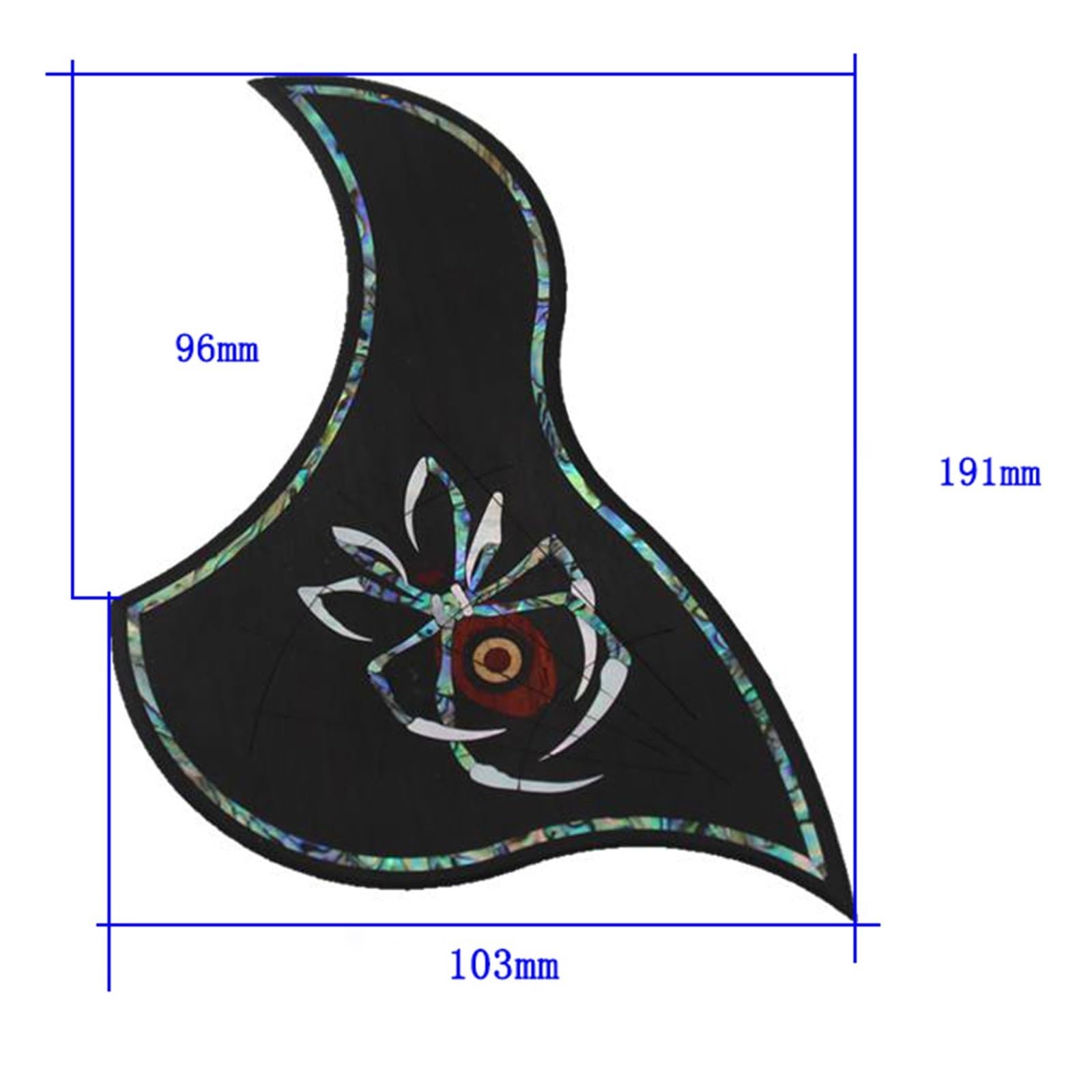 Mały Pickguard Do Gitary Akustycznej Gitara Z Litego Drewna Inkrustowana Kolorowymi Muszlami Solidny Drewniany Ochraniacz Dłoni Tylna Część Gitary Pickguard(F)